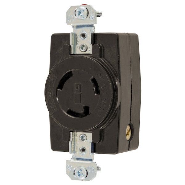 Locking Receptacle, L10-20R, 20 A, 125/250V AC, Single Phase, 3 Pole, Flush Mount, Screw Terminals